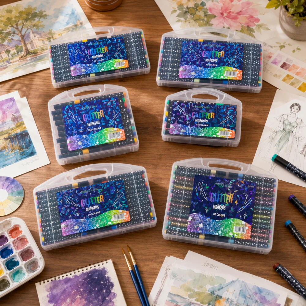 Copic Marker Sketch - 12-80 kleuren glittermarkerset, glanzende kunststiften voor