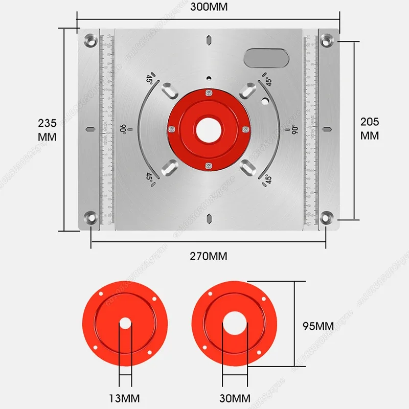 Electric Wood Milling Trimming Machine Flip Plate Guide Table Aluminum Router Table Insert Plate for Woodworking Work Bench