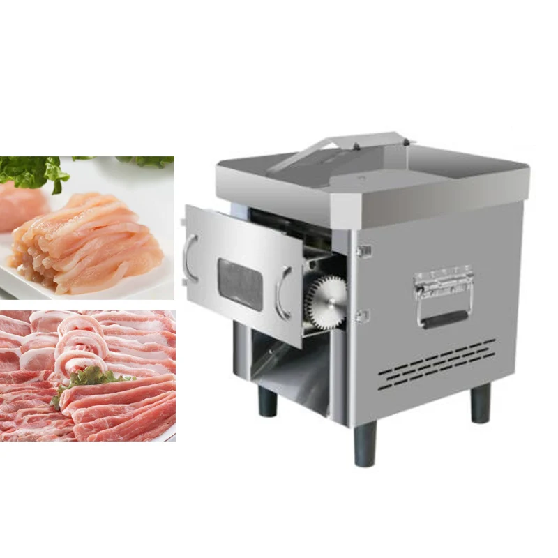 

Stainless Steel Meat Cutter Commercial Electric Desktop Slicer Fully Automatic 220V Shredded Vegetable Cutter Meat Grinder 850W