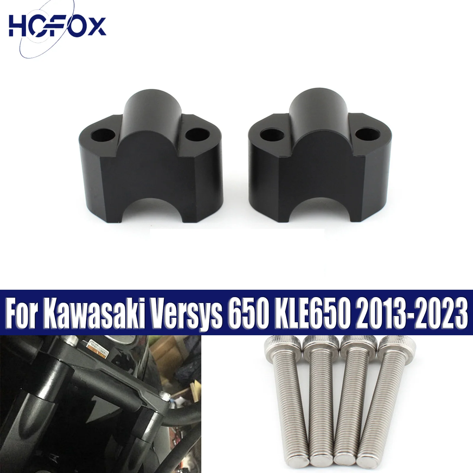 

Handlebar Riser Clamp For Kawasaki Versys 650 KLE650 2013-2023 Handle Bar Handlebar Fat Bar Risers Mount Clamp