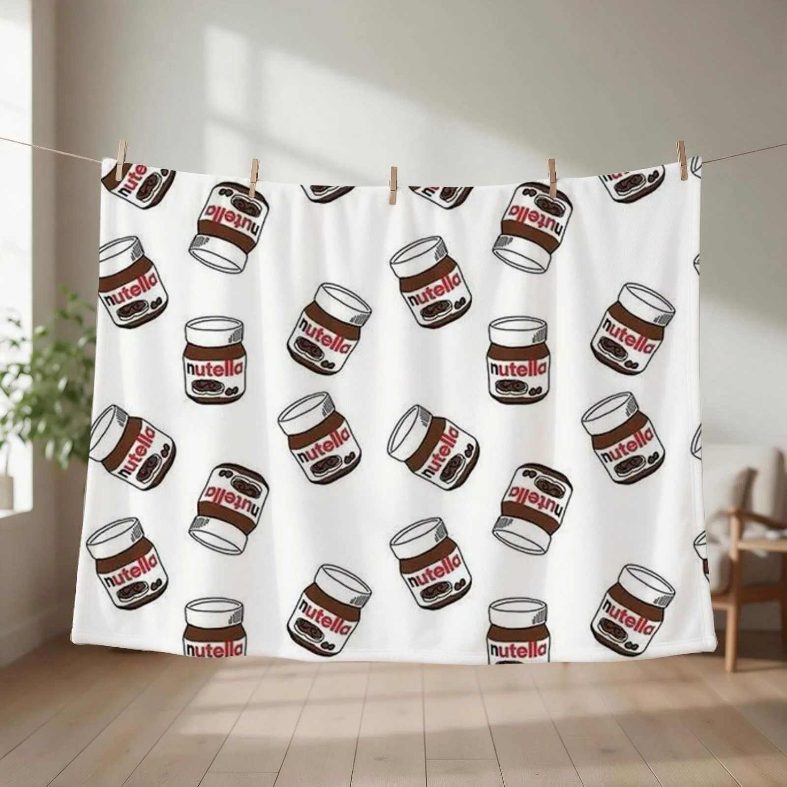 Nutella Pattern Set Throw Blanket Beach Tourist Blankets For Sofas Bed Blankets