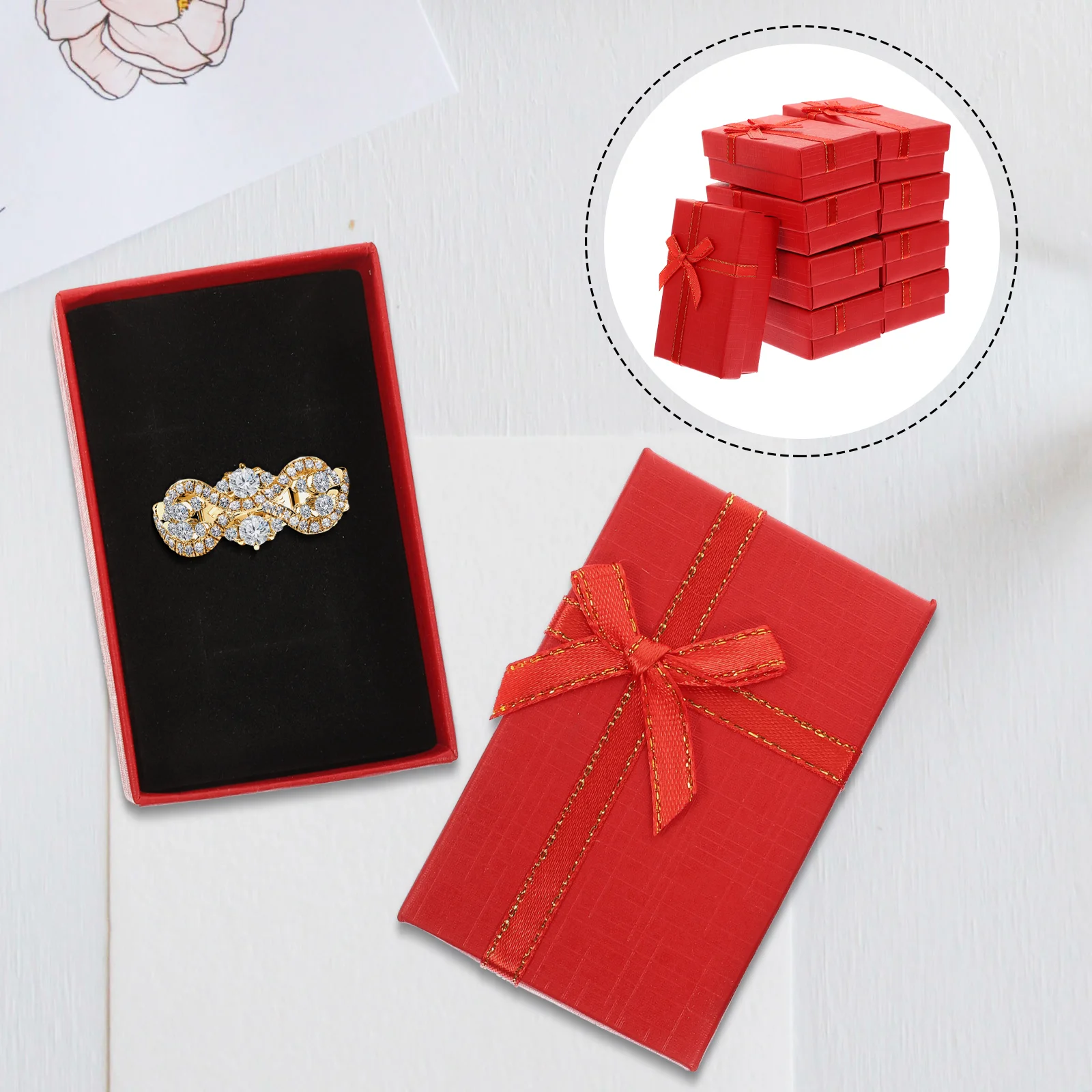 

24 Pcs Gift Boxes Jewelry Travel Storage Case Small Earrings Container Organizer Portable Containers Red Miss