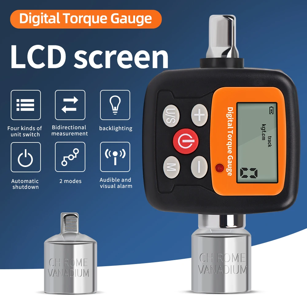 

Digital Display Torque Gauge Meter with Adapters High Accuracy 4 Torque Units Backlit Display Perfect for Automotive Bicycle