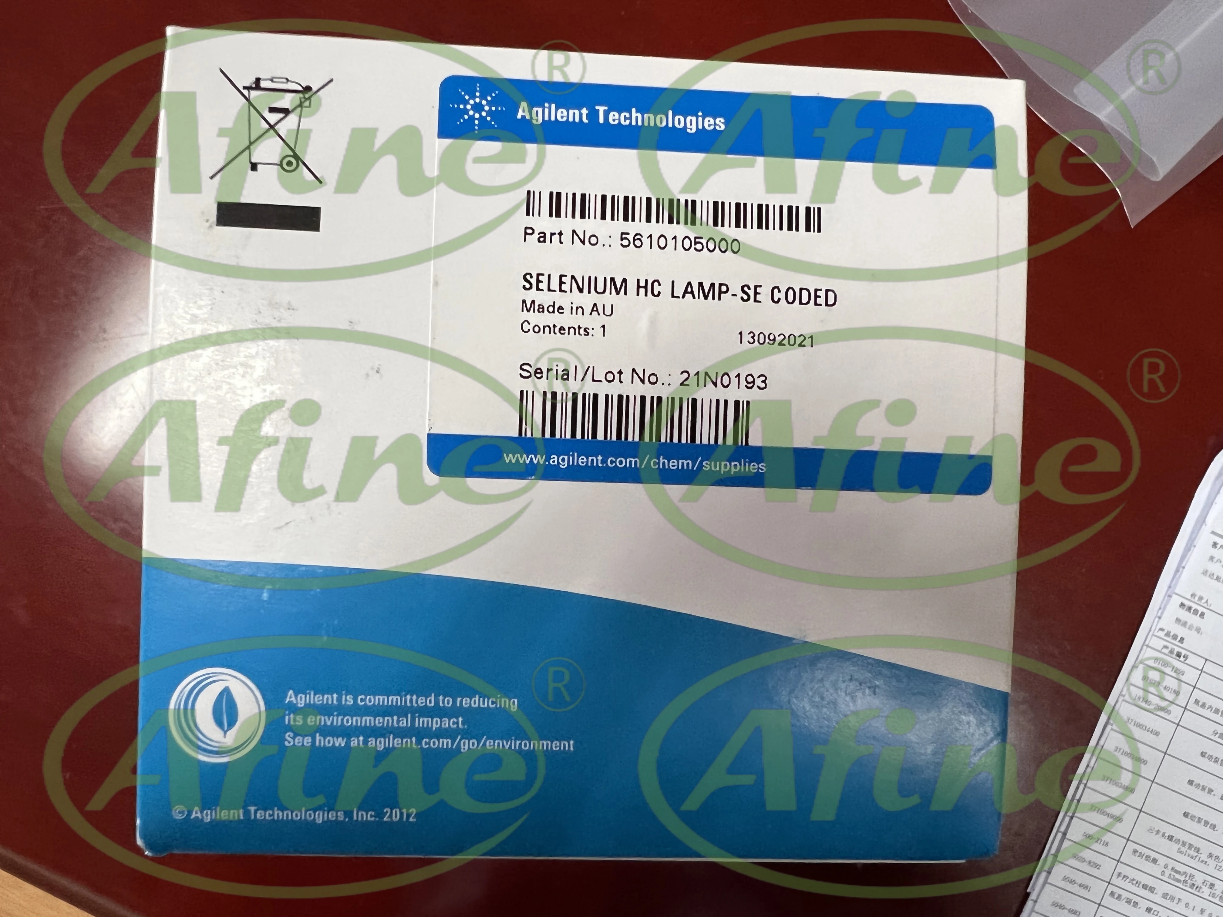 

AFINE Agilent Single Element Hollow Cathode Lamps 5610105000 Selenium Coded Se