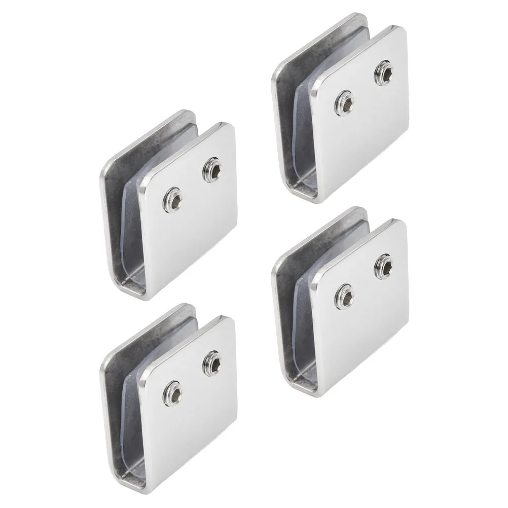 

4 Pcs Stainless Steel Clamps 45 45MM 3mm for Bathroom Mirror Shelf Holder Bracket Heavy Duty U Retainer Hardware