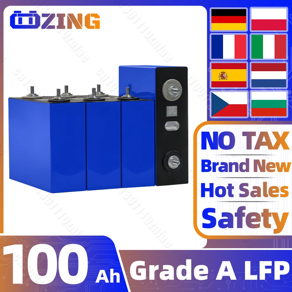 Brand New Arrivals 100Ah 3.2V LiFePO4 Battery Lithium ion LFP Akku DIY 12V RV Camping Car Solar Home Energy Storage System Cell