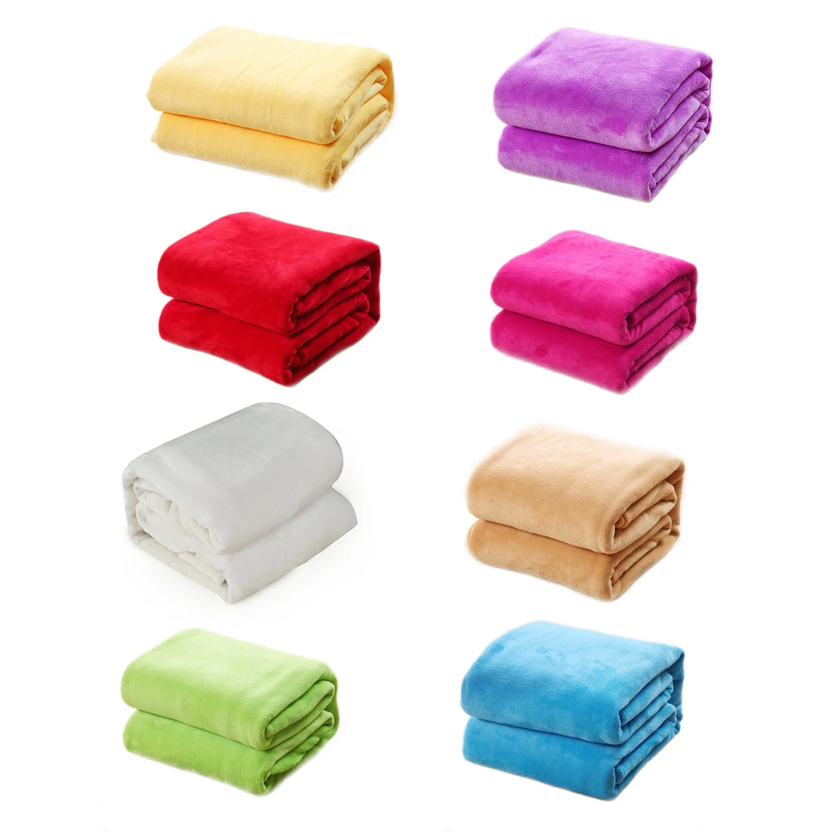 

Flannel Fleece Blanket Solid Color Rose Red Lightweight Warm Bed Blanket Sheet for Home Camping Backpacking