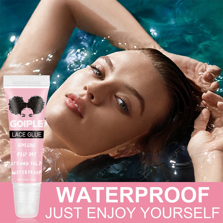 

GOIPLE 15ml Wig Lace Glue Fast Dry Strong Hold Super Bonding Invisible Waterproof Adhesive For Wigs Synthetic Hair Bonding Glue