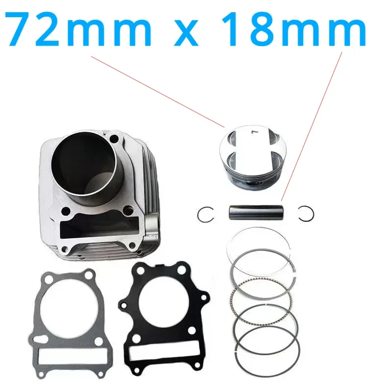

72 мм х 18 мм для мотоцикла GN250, цилиндр втулки + верхняя нижняя втулка позиционирования, бумажная накладка двигателя для поршневого кольца Suzuki