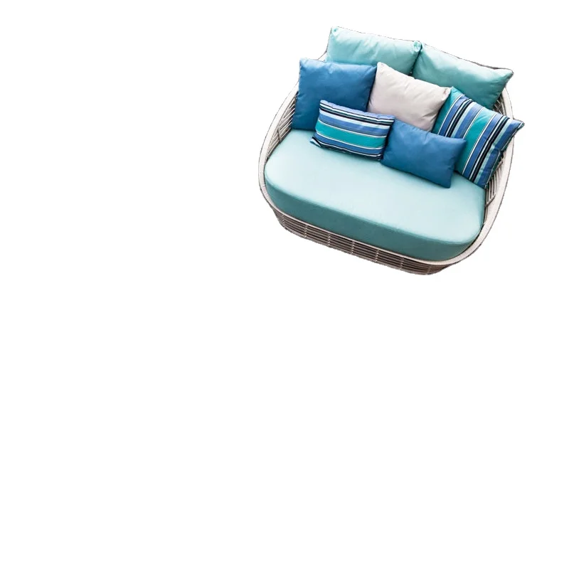 Custom High Creative Reclining Leisure Aluminum Alloy Backrest Sofa Chair Northern Europe Design Outdoor Courtyard Garden Set