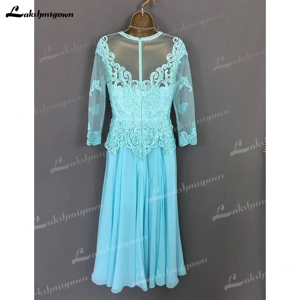 Moeder Van De Bruid Bruidegom Jurk Voor Bruiloften Lace Chiffon O-hals Lange Mouwen Bruiloft Gast Jurk Custom Made Abendkleider