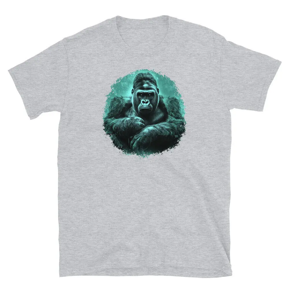 Gorilla Silverback T-shirt Jungle King Graphic Tee Silver Back