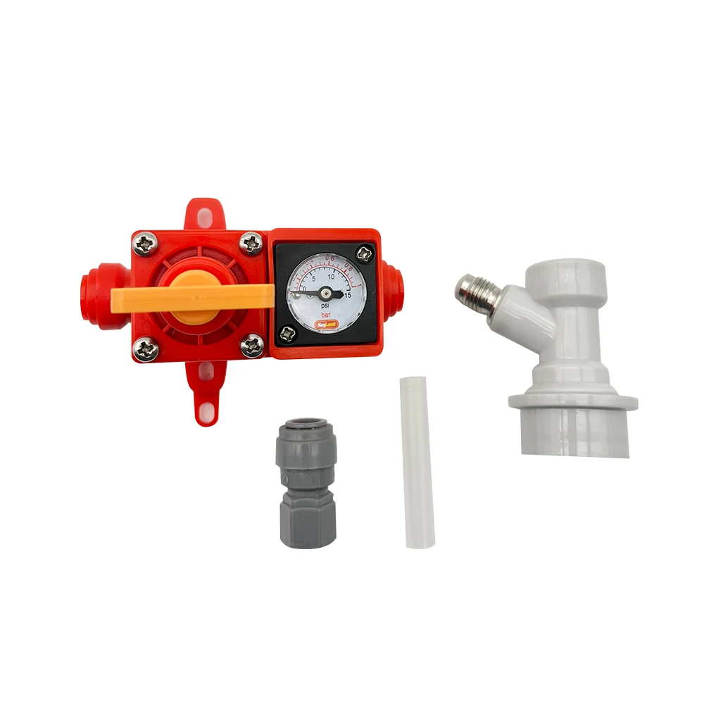 KegLand 0-15psi Pressure Gauge Kit Integrated Gauge BlowTie Spunding Valve Home Brewing Accessory