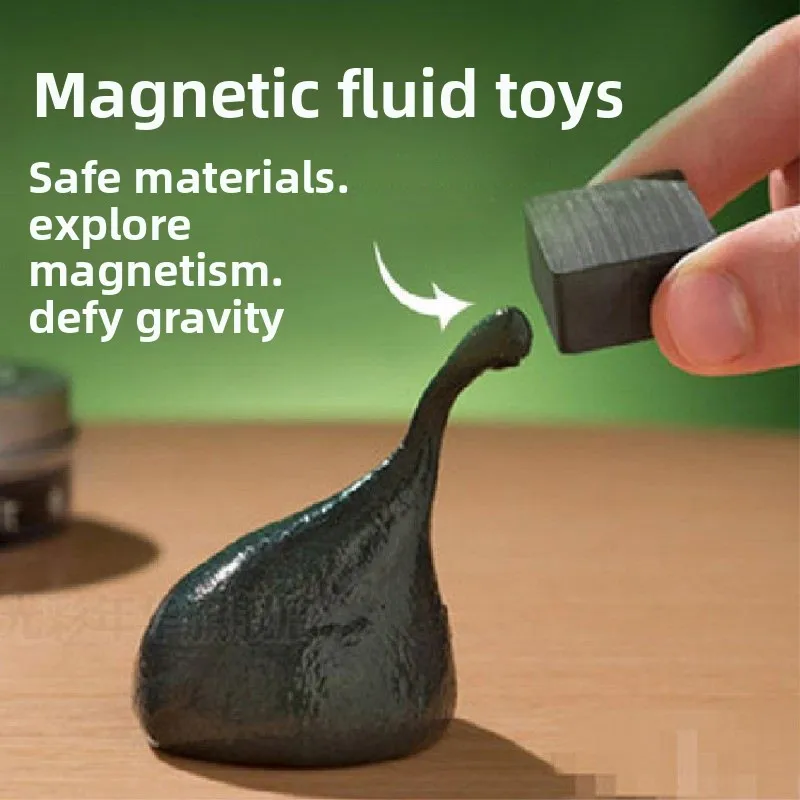 Resin Magnetic Bouncing Mud Ferrofluid Colored Clay Magnetic Suction Clay with Magnet Interactive Mud Playdough Kids Toys