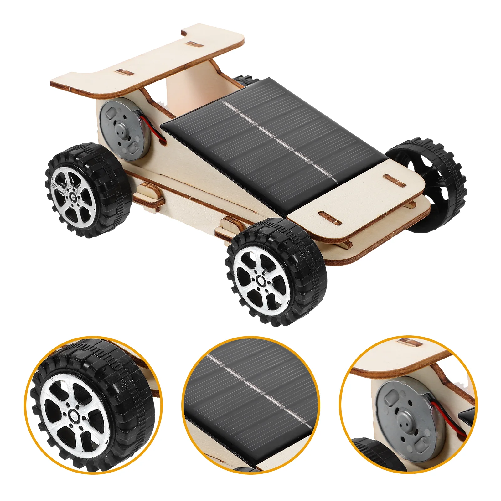 Solar Car Baby Toys Learning Prop Vehicle Model Making Kit Experiment Vitality Schools Wood Powered Child Educational Wooden