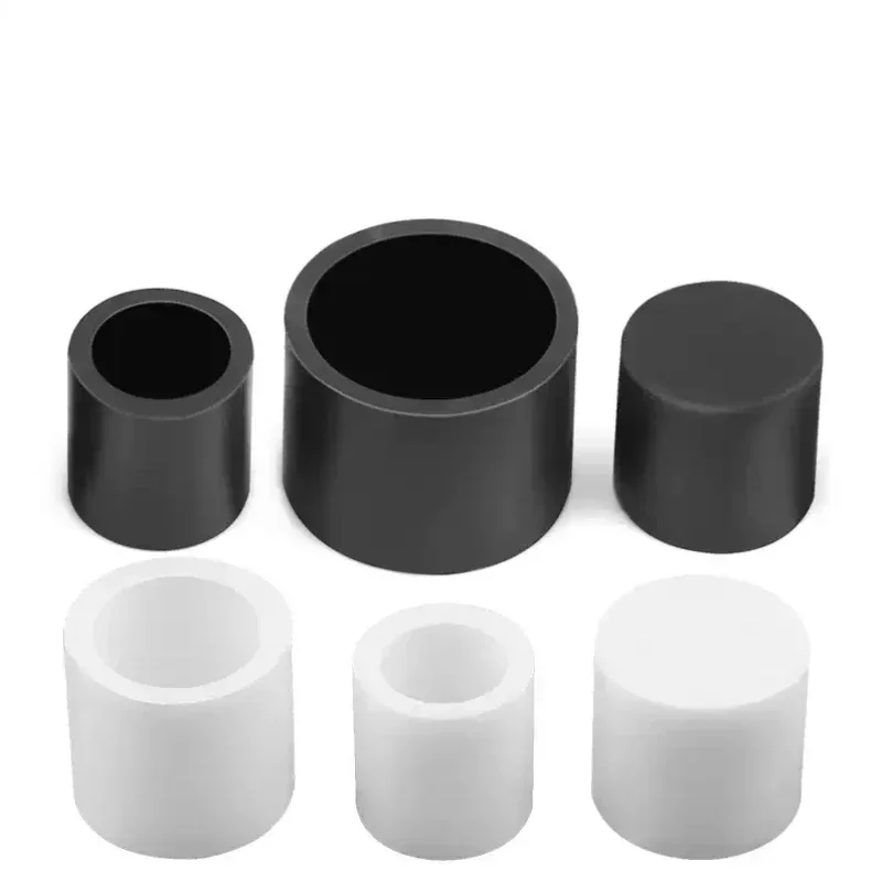 Steel Pipe End Cover Caps Rubber Round Caps Foot Cover Silicone Female Cap Round Tube Insert Stoppers Black/White 3mm - 80mm