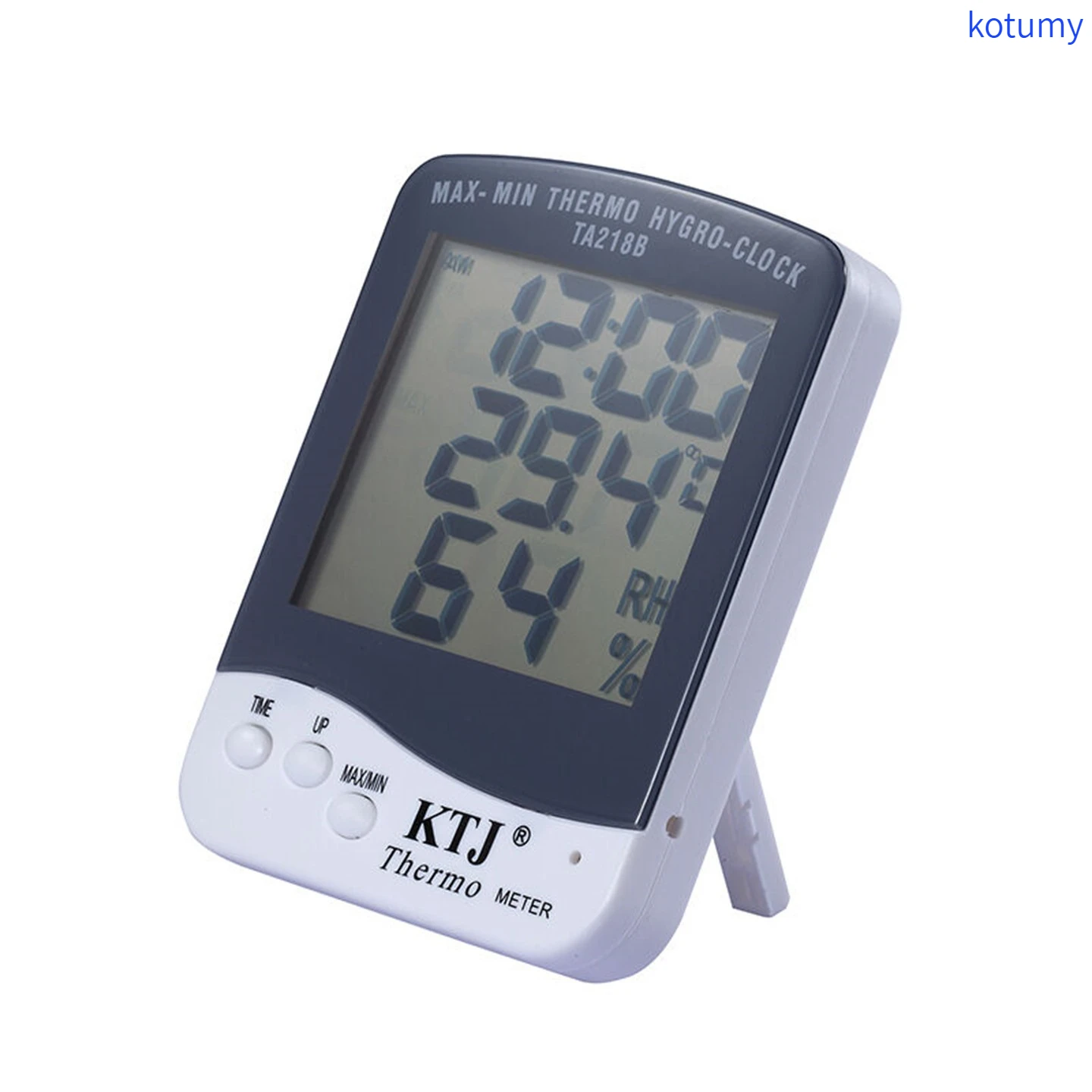 KTJ TA218B Indoor Electronic Thermo-Hygrometer KOTUMY, Multi-function Humidity Temperature Gauge with Time Display Battery Opera
