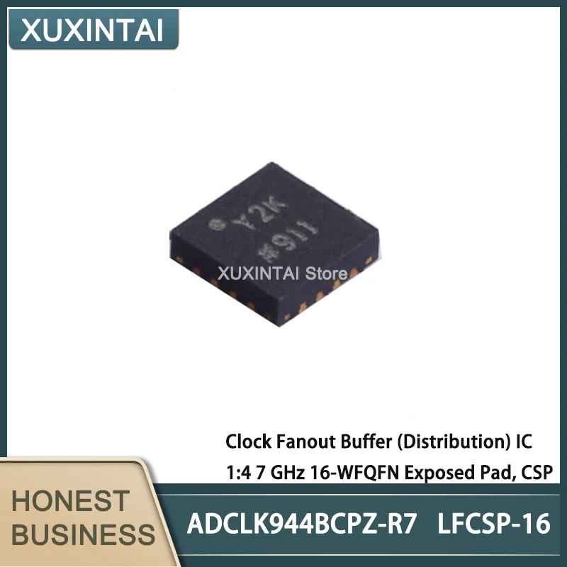 

5Pcs/Lot New Original ADCLK944BCPZ-R7 ADCLK944BCPZ Clock Fanout Buffer (Distribution) IC 1:4 7 GHz 16-WFQFN Exposed Pad, CSP