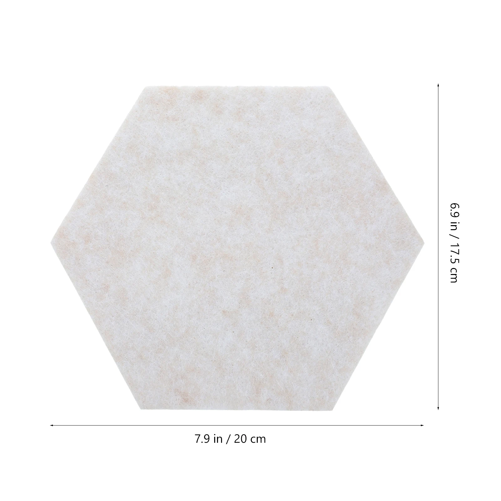 

1 set Felt Board Hexagon Bulletin Beige Medium 10cm Side 20cm Diagonal Soundproof Tiles Wall Sticker Decor