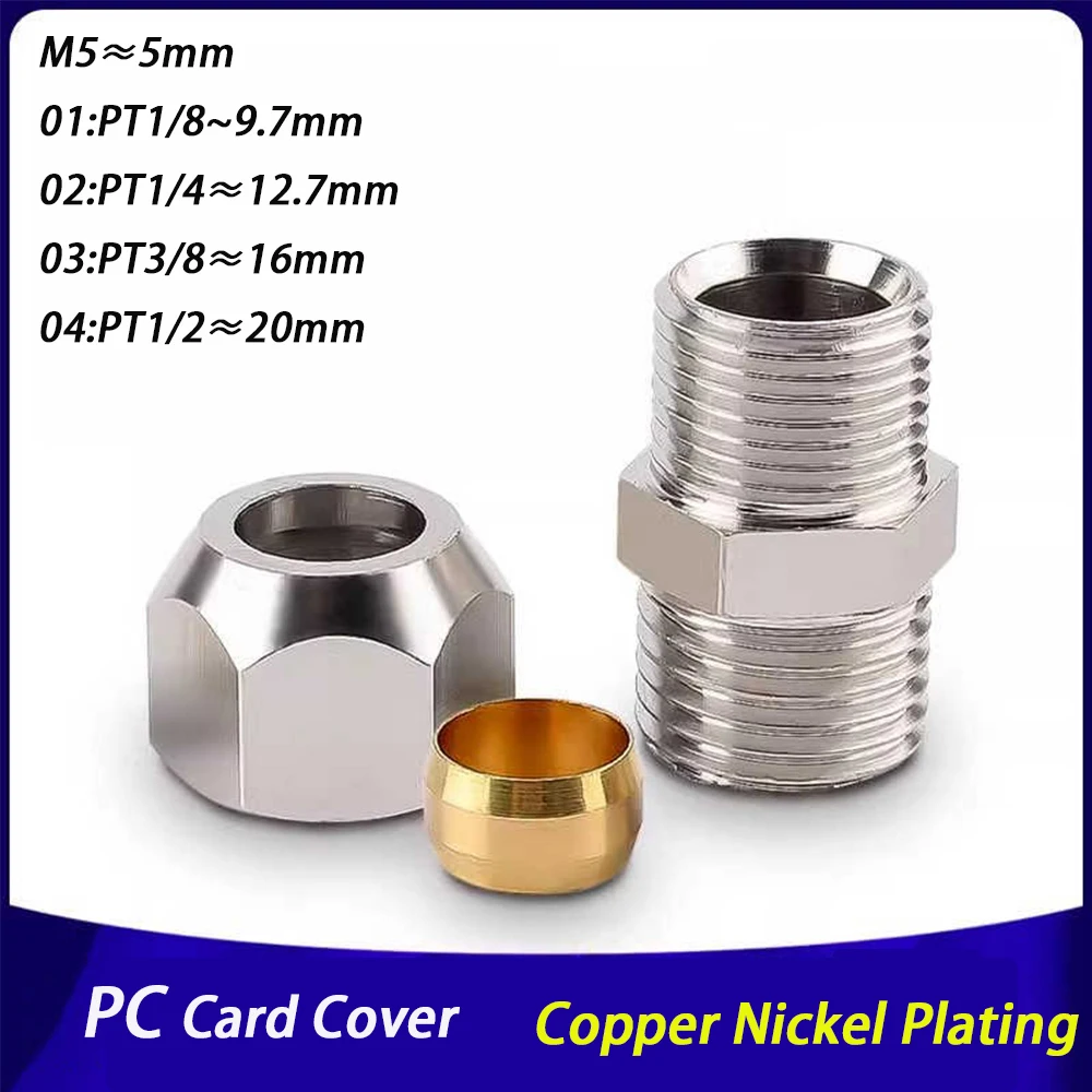 

PC Pneumatic Fittings1/8"1/4"3/8" 1/2" BSP Male Thread 4 6 8 10 12 14mm OD Tube Brass Ferrule Tube Compression Fitting Connector