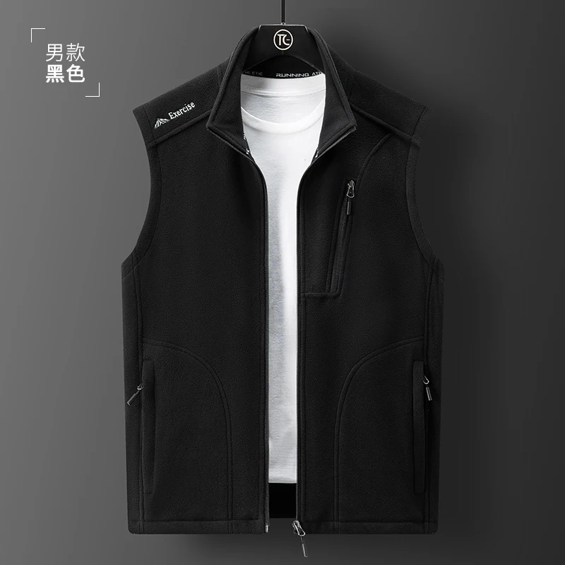 

Winter Warm Wool Sleeveless Coat Brand Clothing Fleece Vest Men's Outdoor Sports Vest Jacket New Fashion Plus Size 5XL Couple's