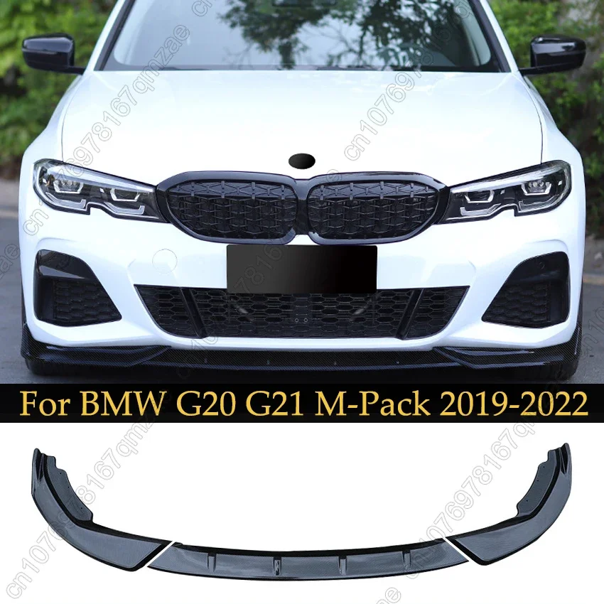 Front Lip Spoiler Bumper For BMW 3 Series G20 G21 320i 330i 318i M-Pack 2019-2022 Lower Splitter Diffuser Car Kits Accessories