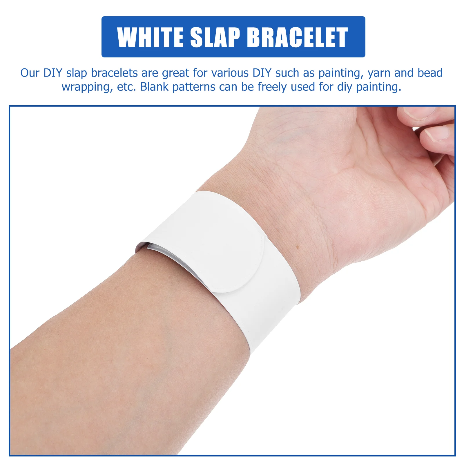 100 Pcs Pure White Ring Kids Slap Band DIY Bracelets Metal Halloween Funny Pvc Child