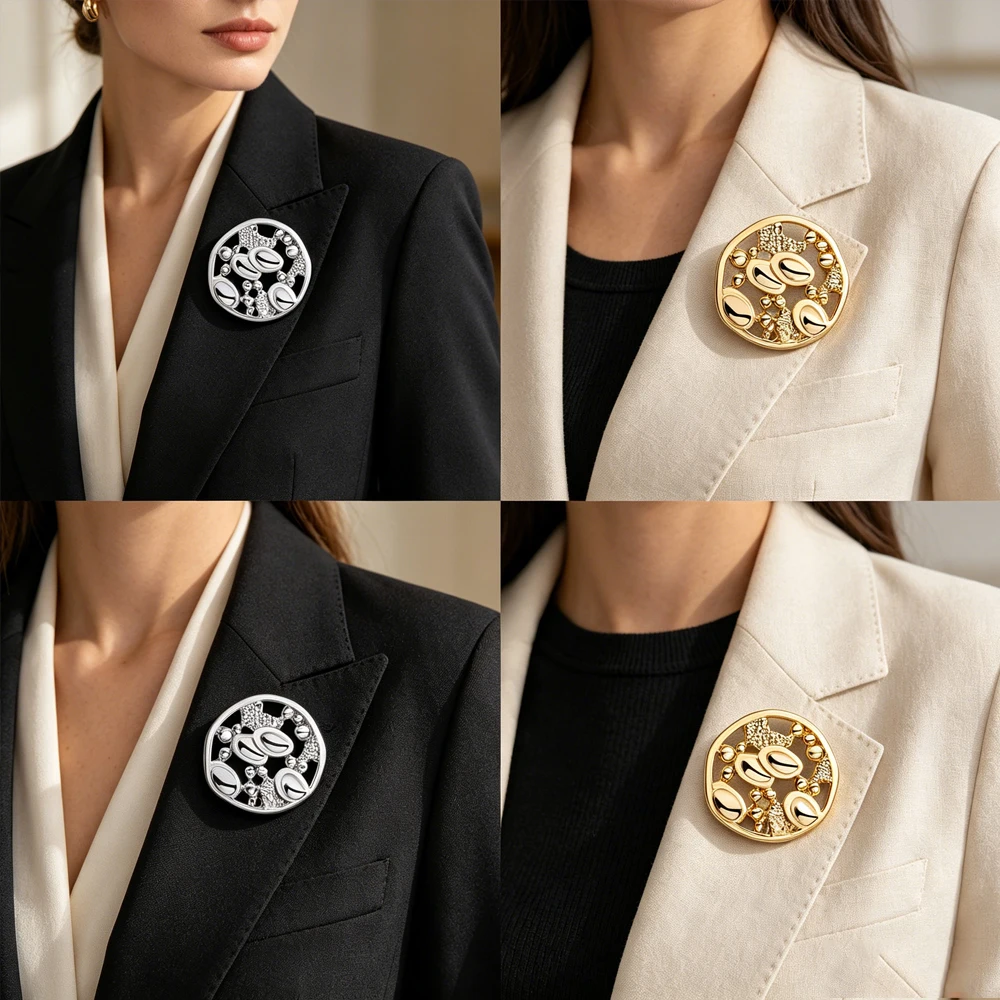 Hot Sale Blood Molecule Brooch Hollow Circular Cell Molecule Brooch Medical-Themed Jewelry Fashion Accessories