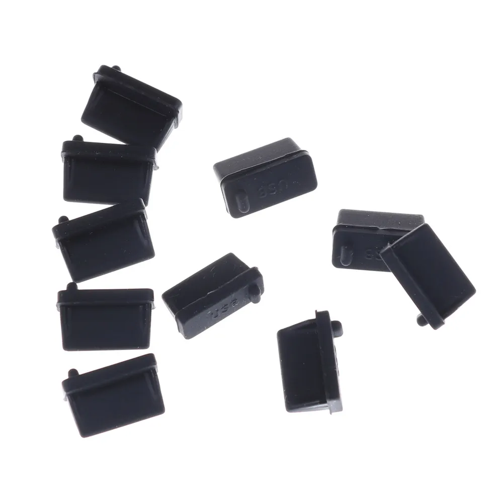 10 Pcs Durable Black Rubber A Type Female USB Anti Dust Protector Plugs Stopper Cover For Computers Digital Products