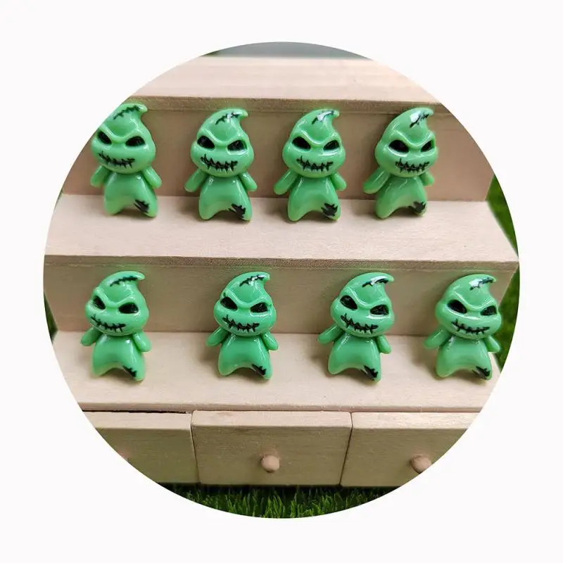 Halloween Green Ghost Flat Back Resin Figurines DIY Scrapbook Bow Accessories Home Crafts