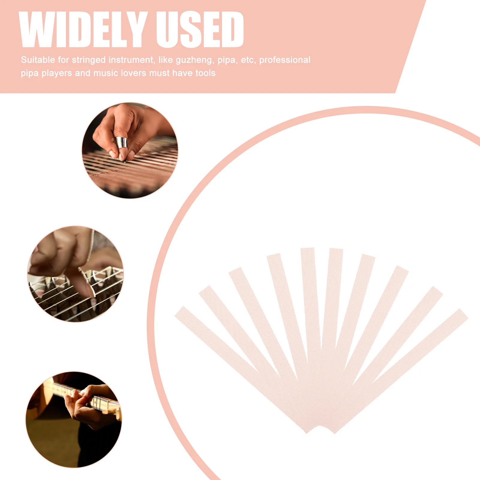 

100Pcs Finger Tape for Guzheng Breathable Cotton Adhesive Protector Reusable Instrument Nail Tape for String Players Comfortable