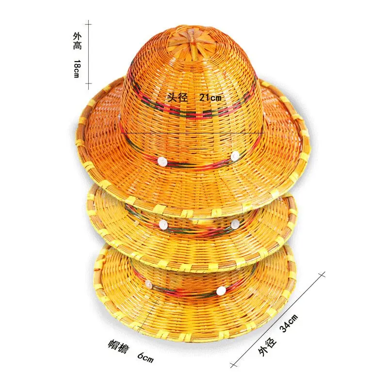 bamboo hard hat sunshade breathable rattan construction anti-smashing protective helmet reinforced