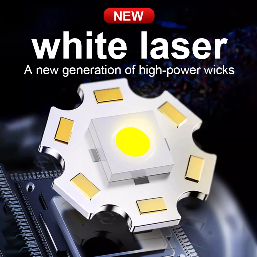 Poderosa lanterna LED recarregável, bateria Display, Power Bank, Camping, lanterna de pesca, Super Bright lanterna LED, 9000LM