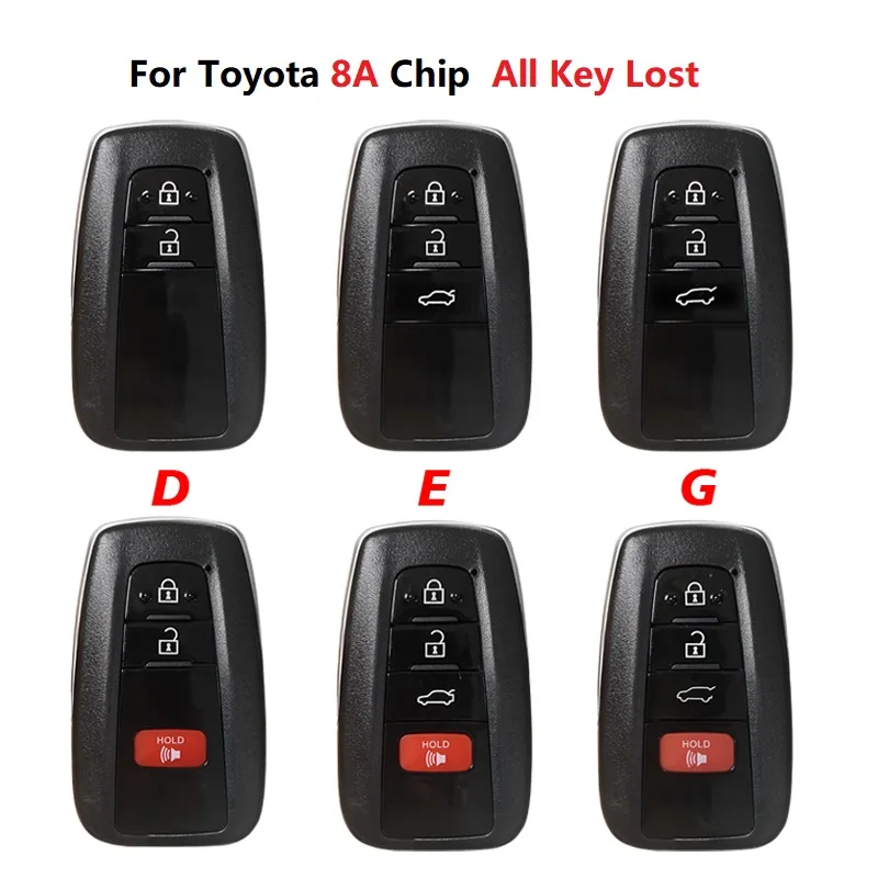 

KH040 Lonsdor All Key Lost For Toyota 8A Chip FT02 PH0440B 312/314/433 MHz Toyota Smart Key PCB Frequency Switchable