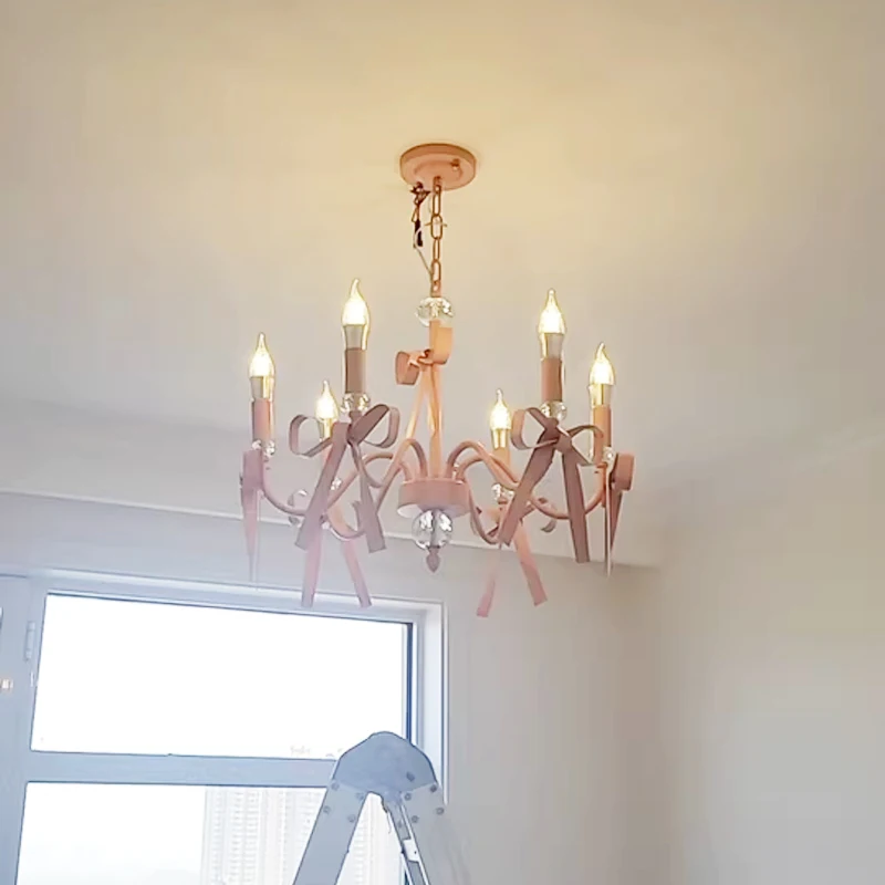 Nordic Children's Room Chandelier Princess Cute Romantic Bedroom Lighting Fixtures Korean Restaurant Living Room Pendant Lamps