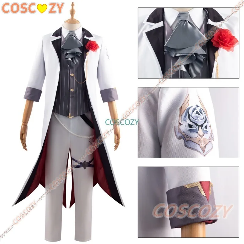 Argenti Cosplay Game Honkai: Star Rail Costume Argenti White Uniform Full Set Music Concert Cosplay Suit Men Halloween Clothing