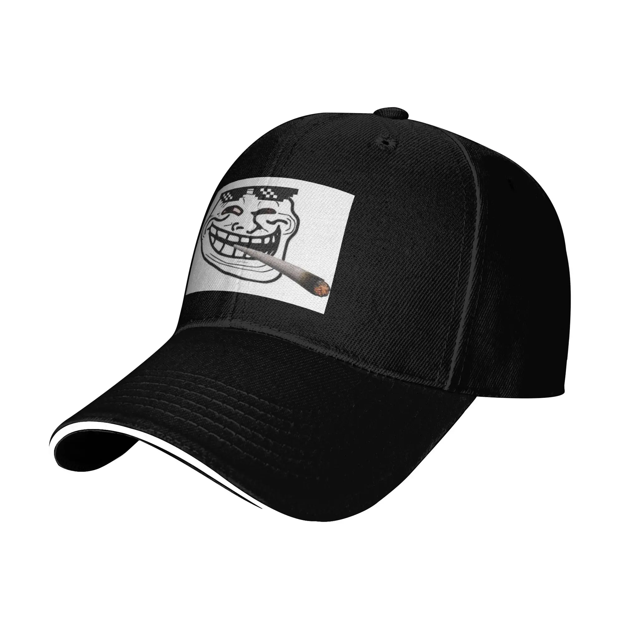 Novelty TROLL Face Meme Funny Cap Fashion Casual Baseball Caps Adjustable Hat Hip Hop Summer Unisex Baseball Hats Customizable