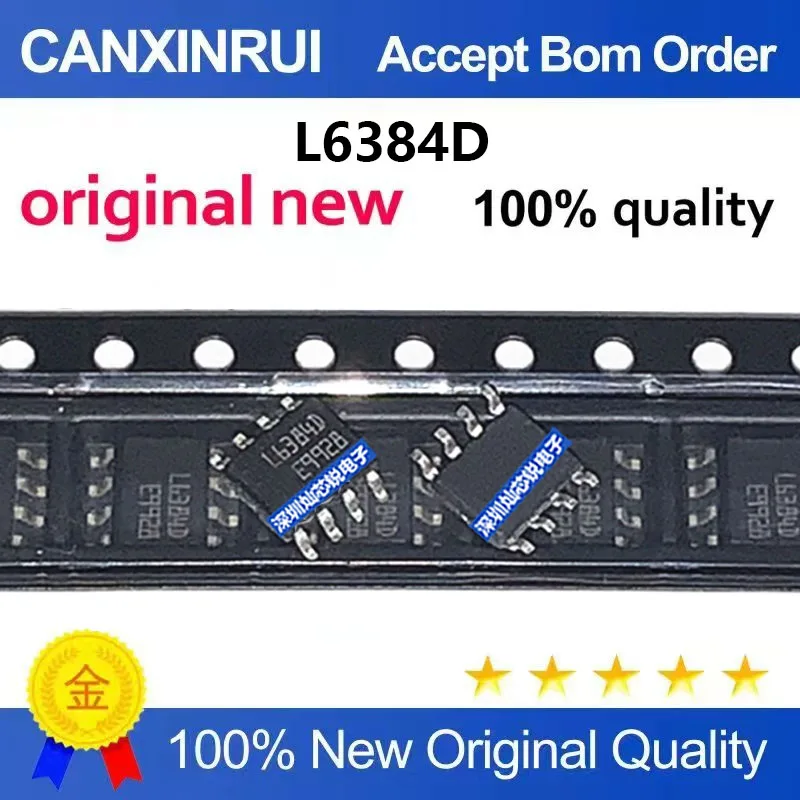 (5-100 Pieces) L6384D SOP8 Surface-Mount H-Bridge Driver External Switch Chip for Electronics Market New Original