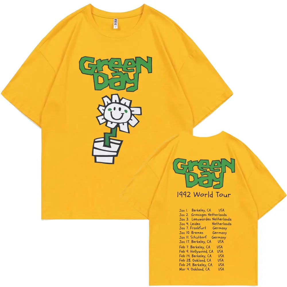 Best Famous Punk Band Green Day 1992 World Tour T Shirts Men