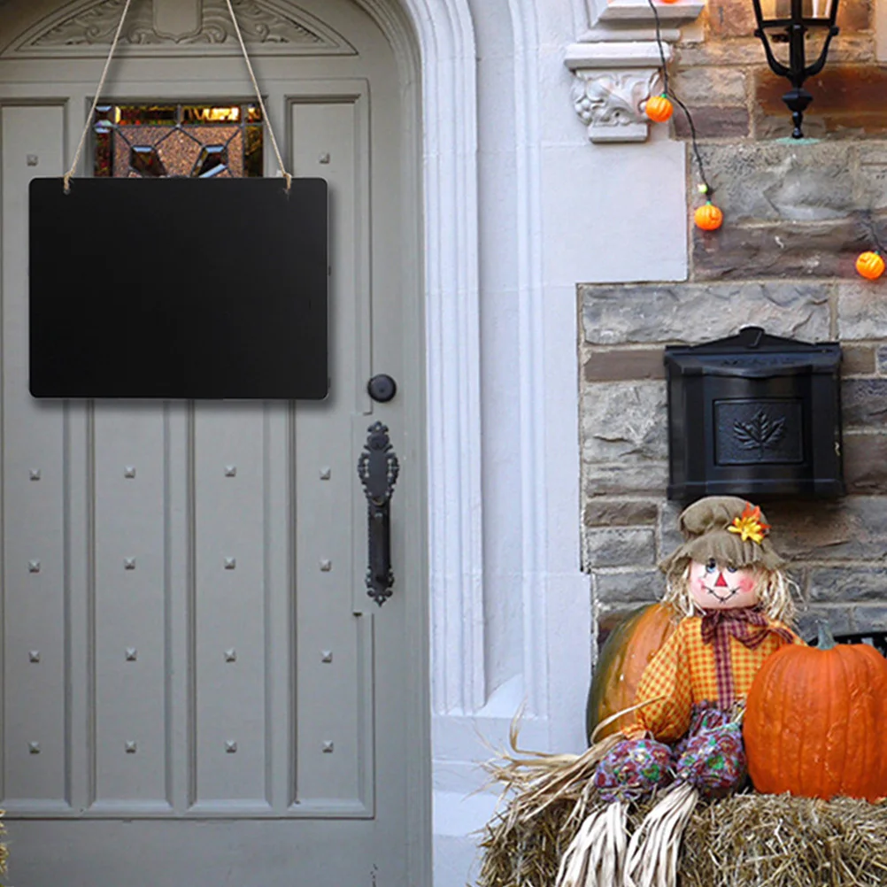 2 قطعة سبورة خشبية إبداعية قلادة لوحة كتابة مزدوجة الجوانب للرسائل الكتابة على الجدران ديكور المنزل سبورة صغيرة #3