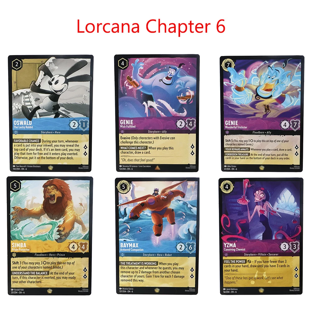Version anglaise PROXY Lorcana chapitre 6 chapitre 7 cartes Dalsy TIC ET TAC Tiana Tigrou Basil Baymax YamaTCG jeu cartes de Collection