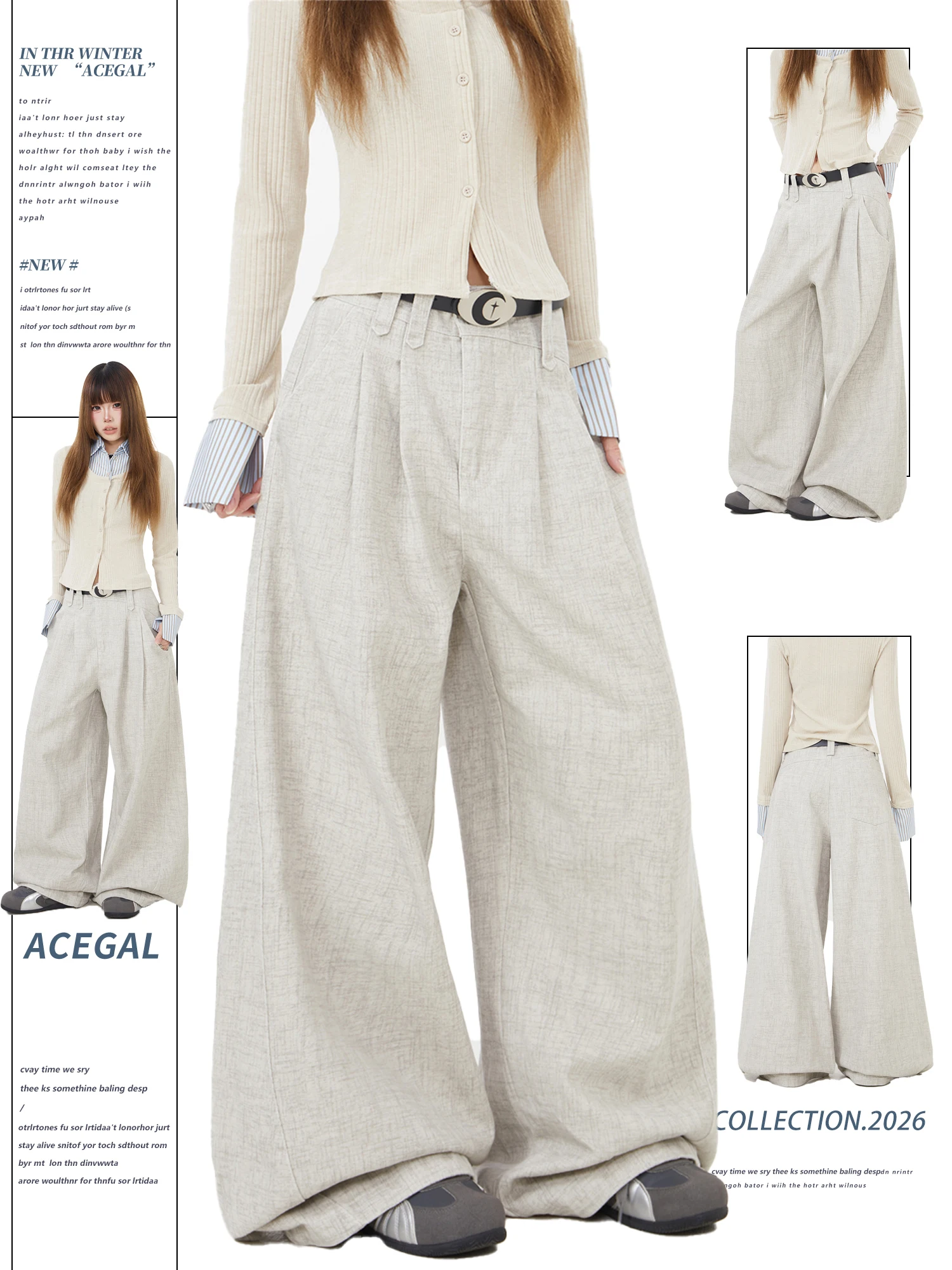 Elegant Loose Wide Leg Casual Pants Men's Women's Straight Tube Pants Casual Loose Fit High Waist Cotton Linen Blend