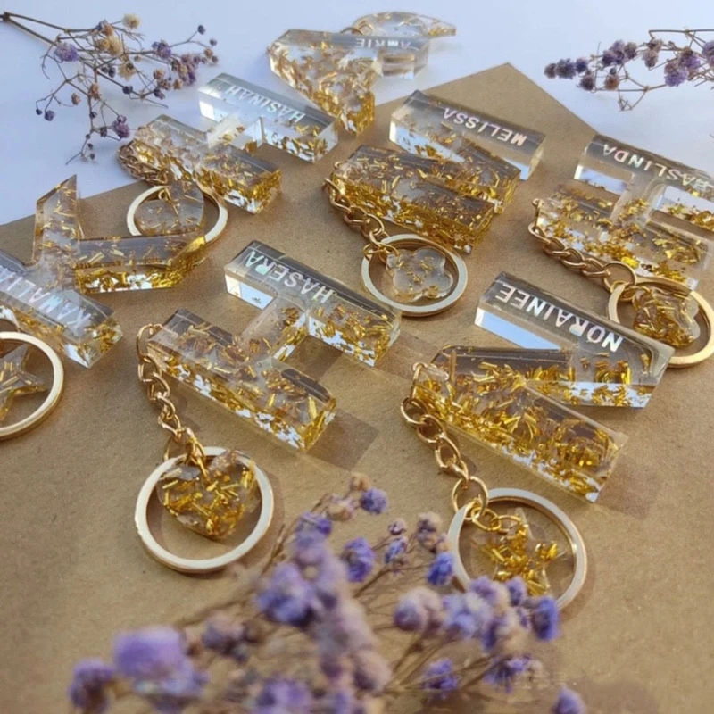 Gold Letter Stickers Self-Adhesive Small Alphabet Stickers Decals for Resin Mold