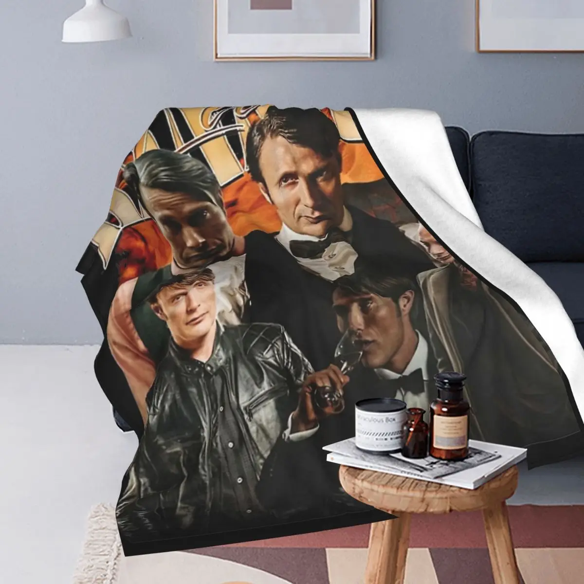 Hannibal Lecter Mads Mikkelsen Blanket Flannel Summer Breathable Super Soft Throw Blankets for Bed Couch Plush Thin Quilt