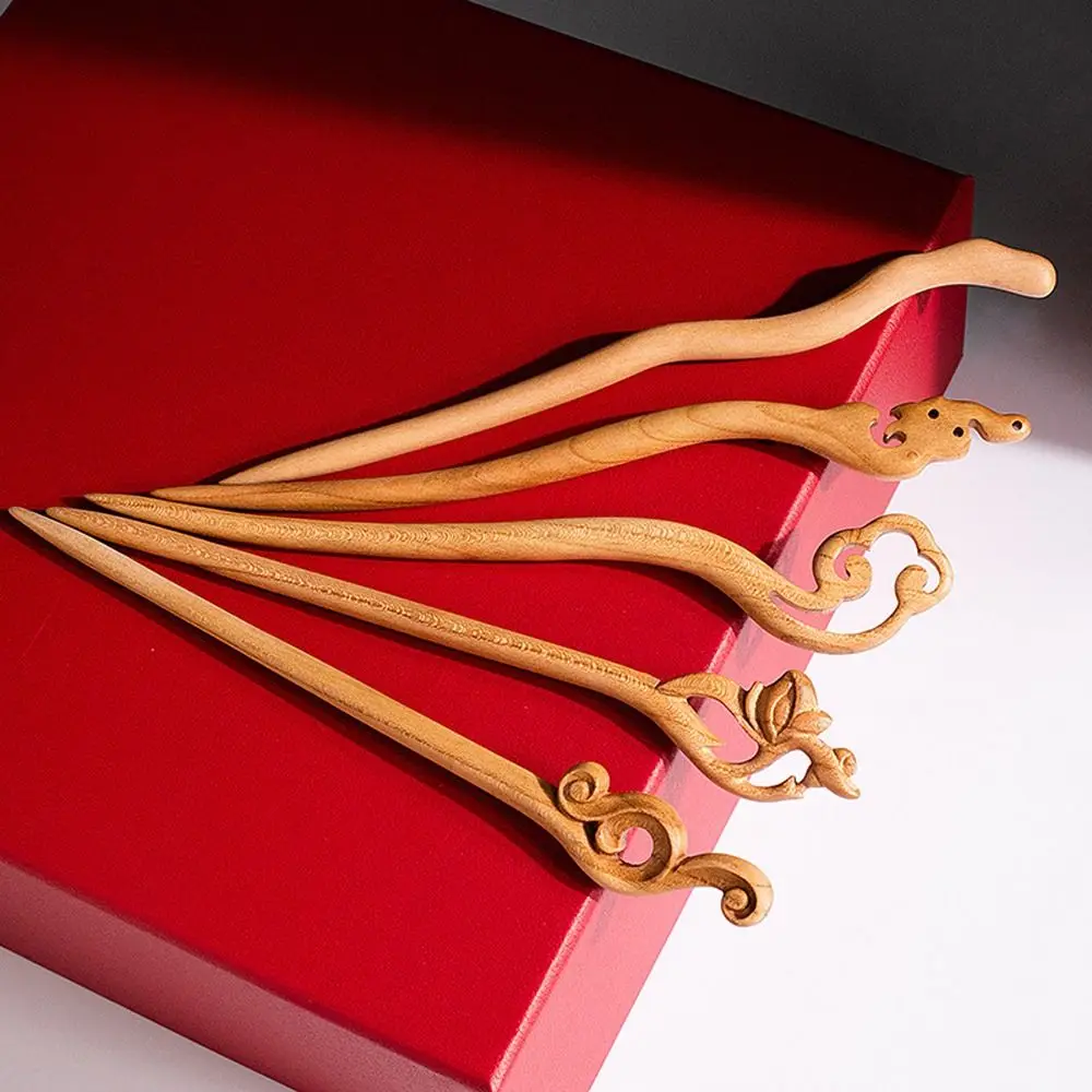 Jepit Rambut Korea Retro Bentuk Awan, Tanduk Rusa, Kupu-kupu, Bunga, Burung, Jepit Rambut Wanita untuk Hanfu, Tusuk Rambut Kayu, Jepit Rambut Cina