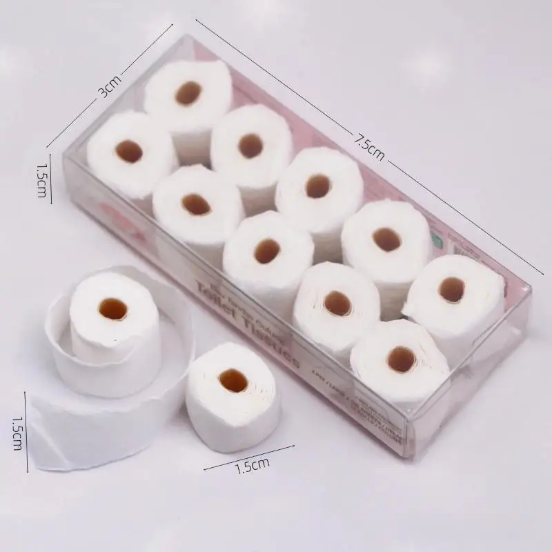 Conjunto de Rolos de Papel Higiênico em Miniatura para Casa de Bonecas 1/12, Modelo de Papel Higiênico para Banheiro, Acessórios de Decoração para Cas