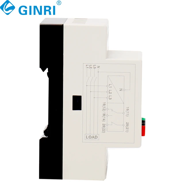 Relé de monitoreo de voltaje de cuatro cables trifásico LCD JVR1000-AN relé Protector Neutral de secuencia de fase de sobretensión