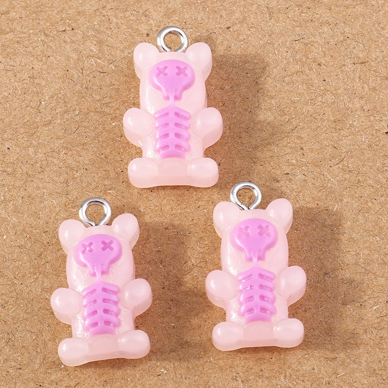 10 Stück 20 x 11 mm niedliche Harz Tier Bär Charms Anhänger für Schmuckherstellung Ohrringe Halskette DIY Zubehör Zubehör – Detail 4