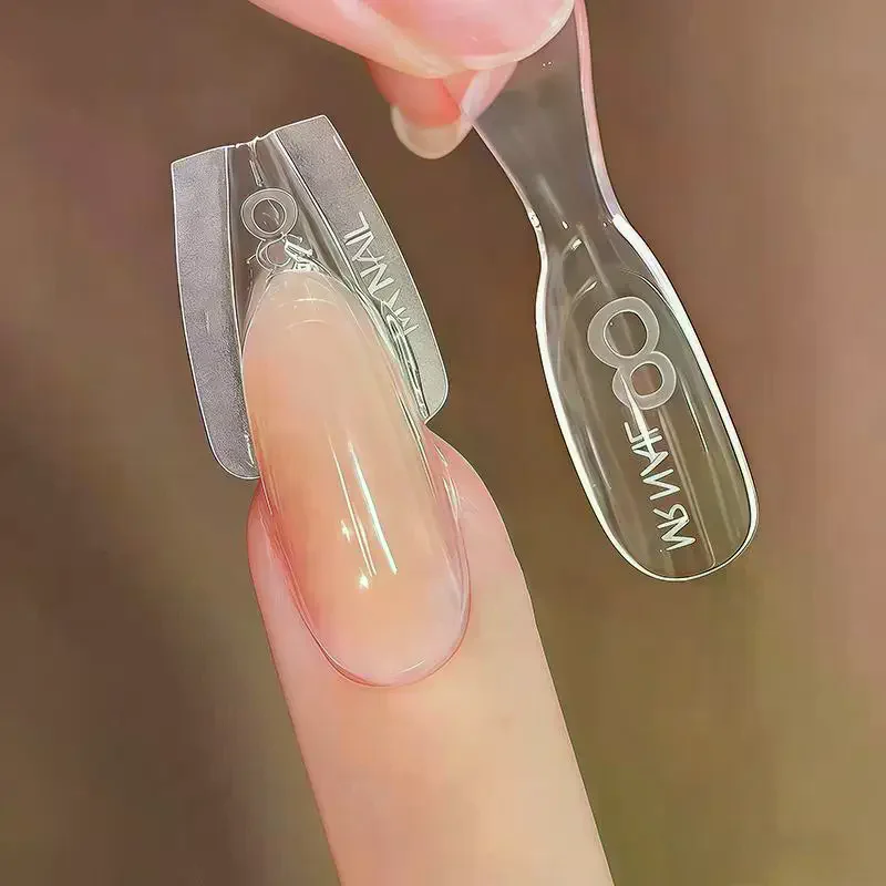 Sandwich Nail Forms 60pcs Oval Extension Dual Form no Paper Forms Needed for Easy Nail Extensions Top Mold Bottom Mold