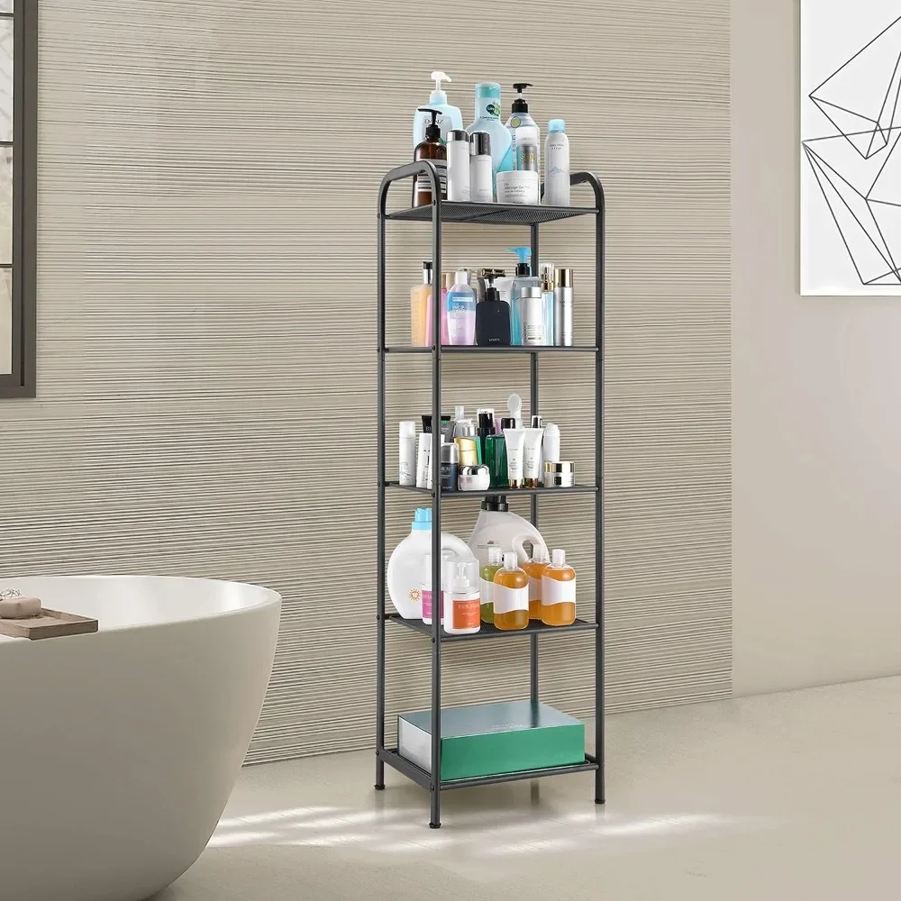 MAX Houser Storage Rack with Shelf,Industrial Style Extendable Plant Stand, Standing Shelf Units for Kitchen, Bathroom